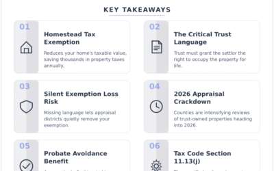 Homestead Property Tax Exemption and Revocable Trusts in Texas: The 2026 Rule That Could Cost You If Your Trust Lacks This One Line